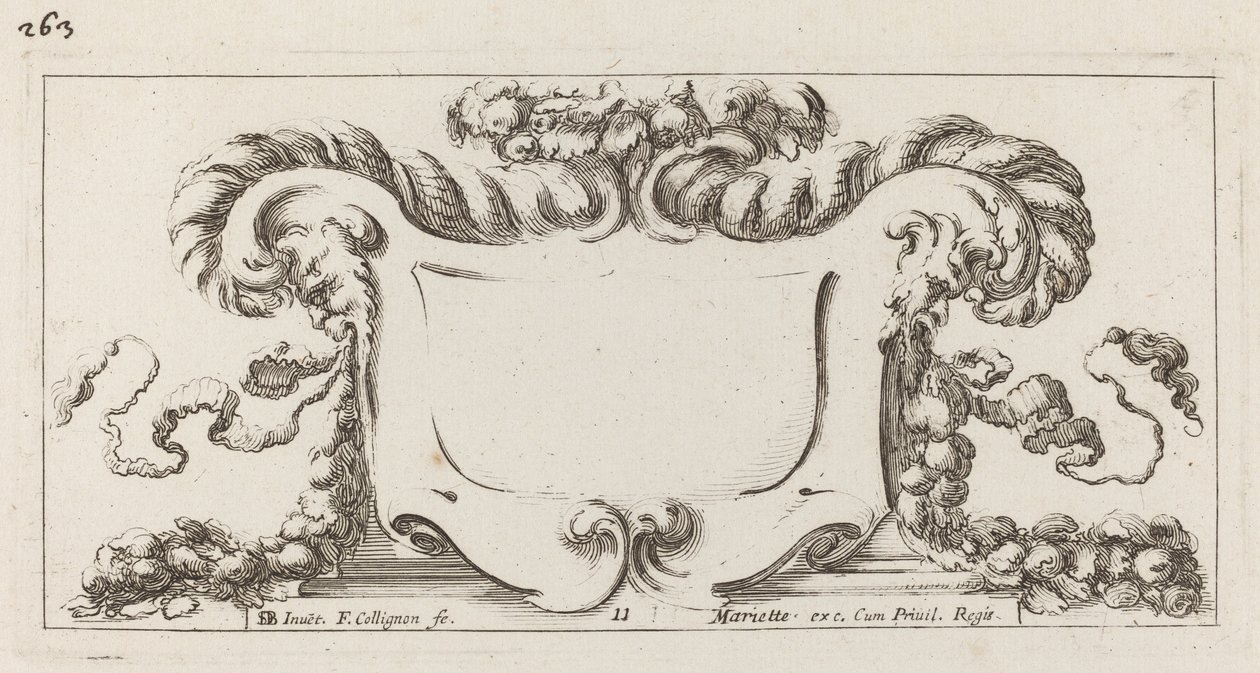 Cartouche by François Collignon after Stefano Della Bella