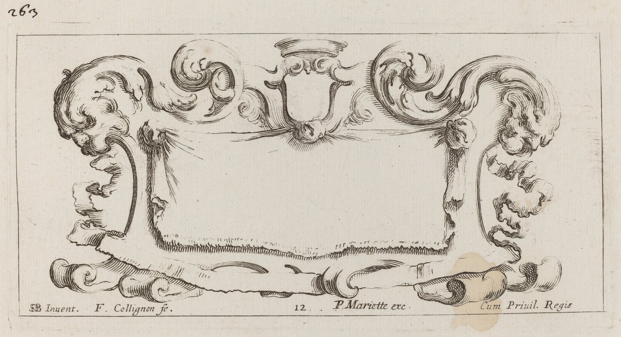 Cartouche by François Collignon after Stefano Della Bella