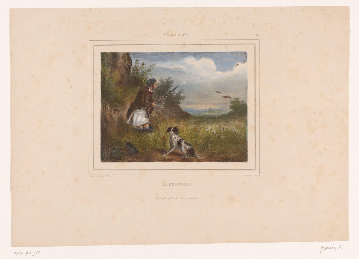Hunter Startled While Relieving Himself by François Grenier