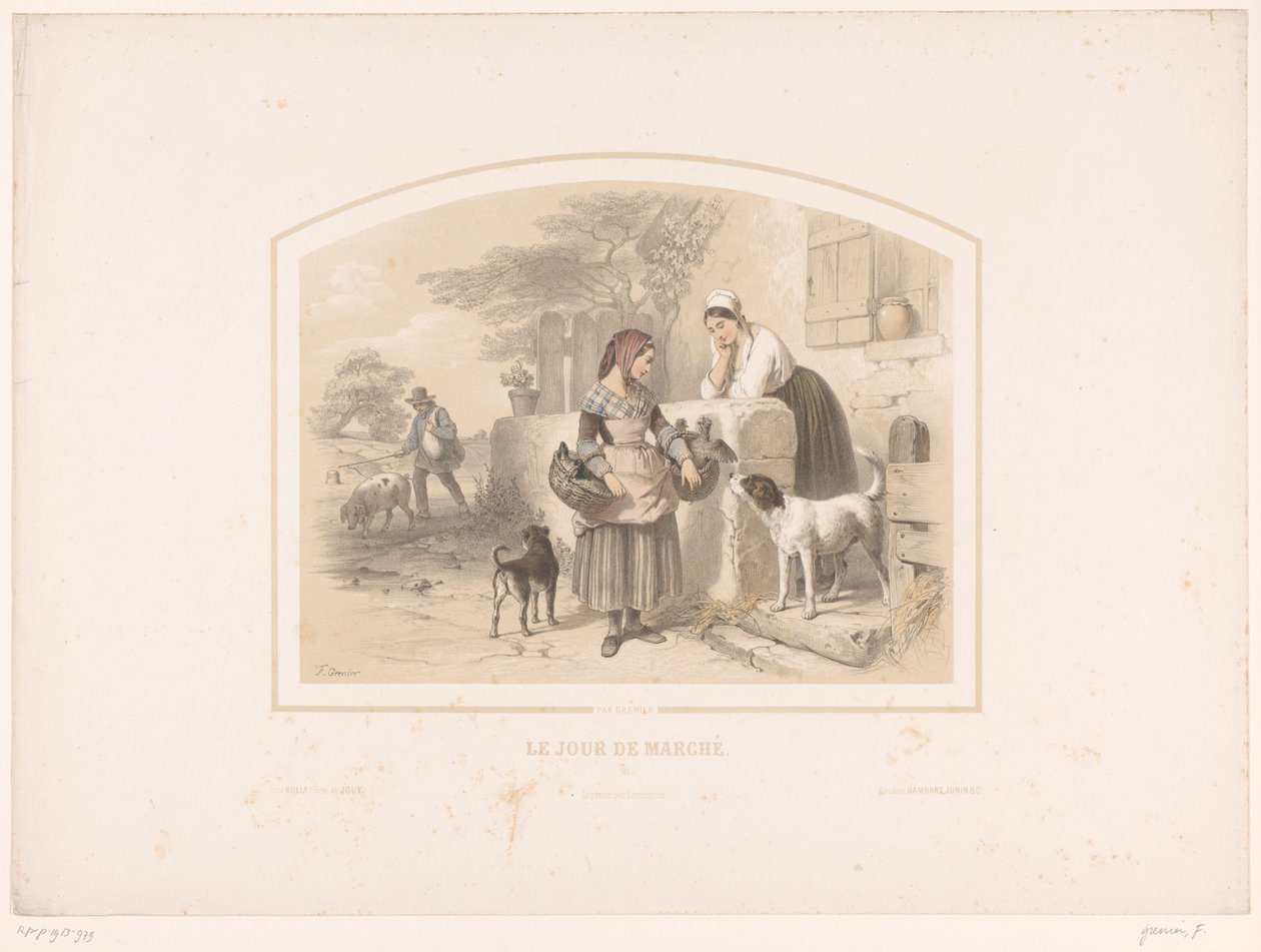 Woman Going to Market with Baskets of Poultry (Le jour de marché) by François Grenier