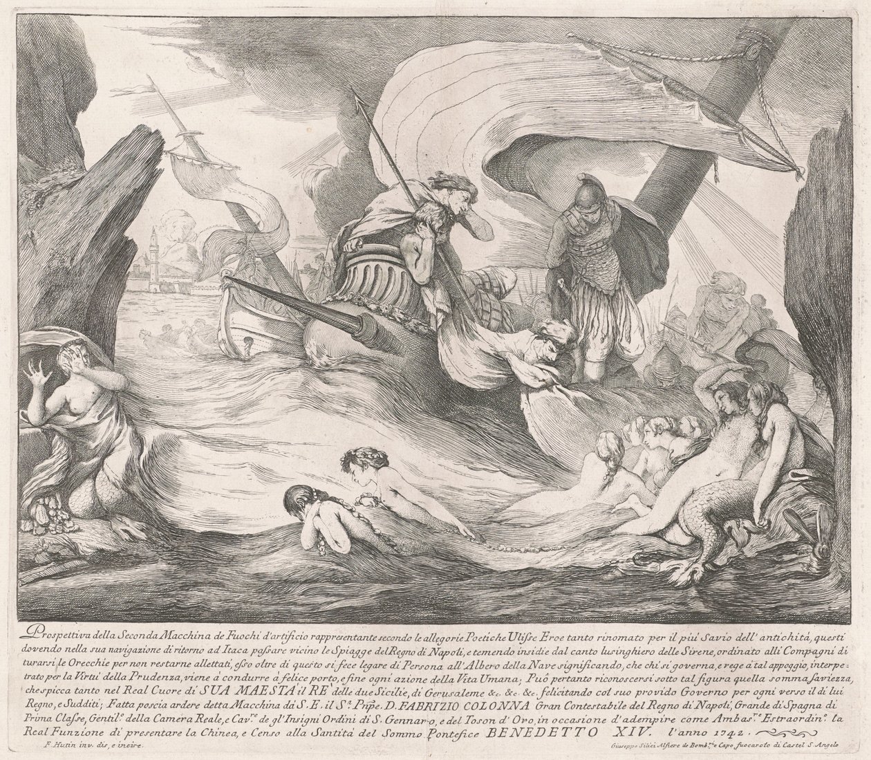 The Seconda Macchina for the Chinea of 1742: Ulysses and the Sirens by François Hutin