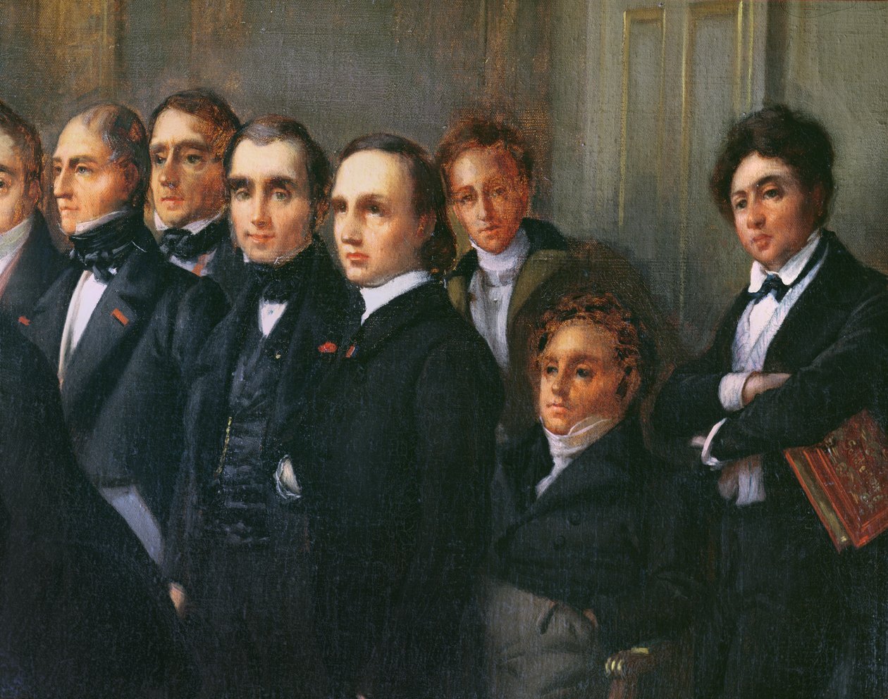 Lecture in the Foyer of the Comedie Francaise, 26 May 1828 (detail) by François Joseph Heim