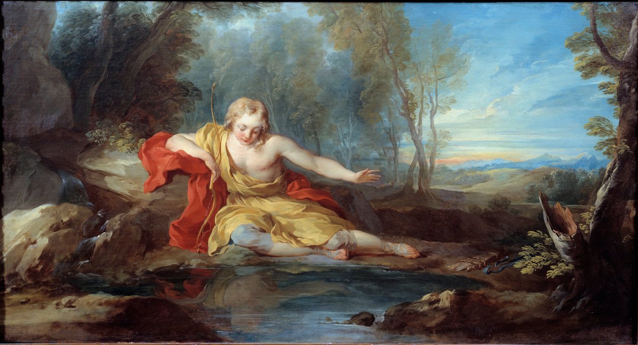 Narcissus Contemplating Its Reflection by François Lemoyne