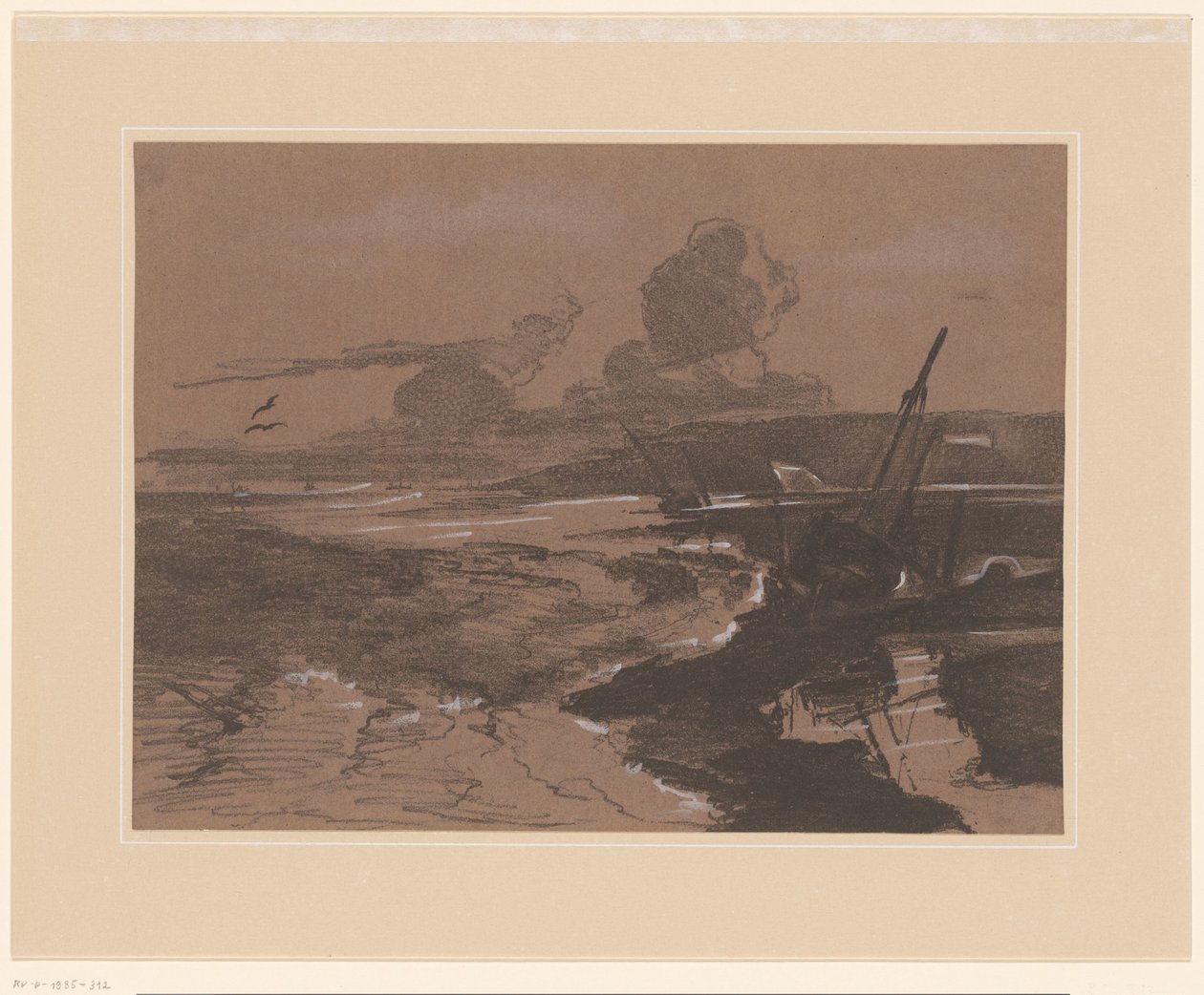 Stranded Shipwrecks After a Storm by François Louis Français (attributed to)