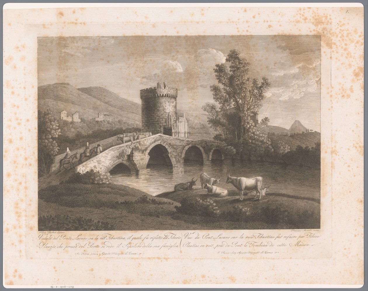 View of the Ponte Lucano (Views of Rome series) by François Morel