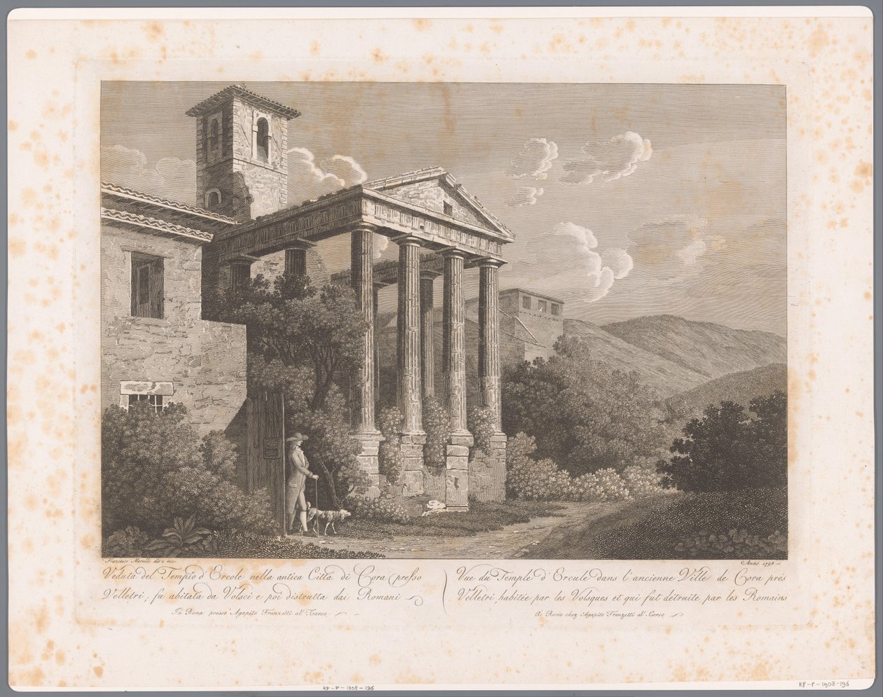 View of the Temple of Hercules in Cori near Velletri by François Morel