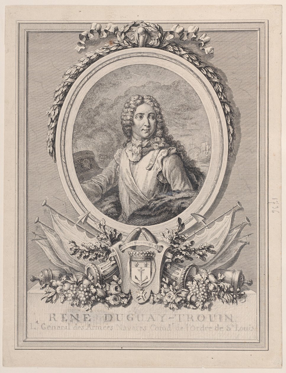 Portrait of René Duguay-Trouin, Lieutenant-General of the Naval Armies of the King, 1765-1807 by François Nicolas Barthélemy Dequevauviller