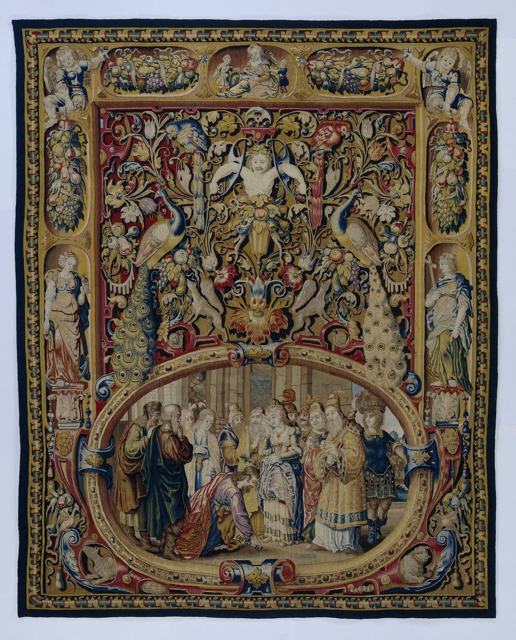 Christ and the Adulterous Woman in a Cartouche and Grotesque Decor by François Spiering (possibly)