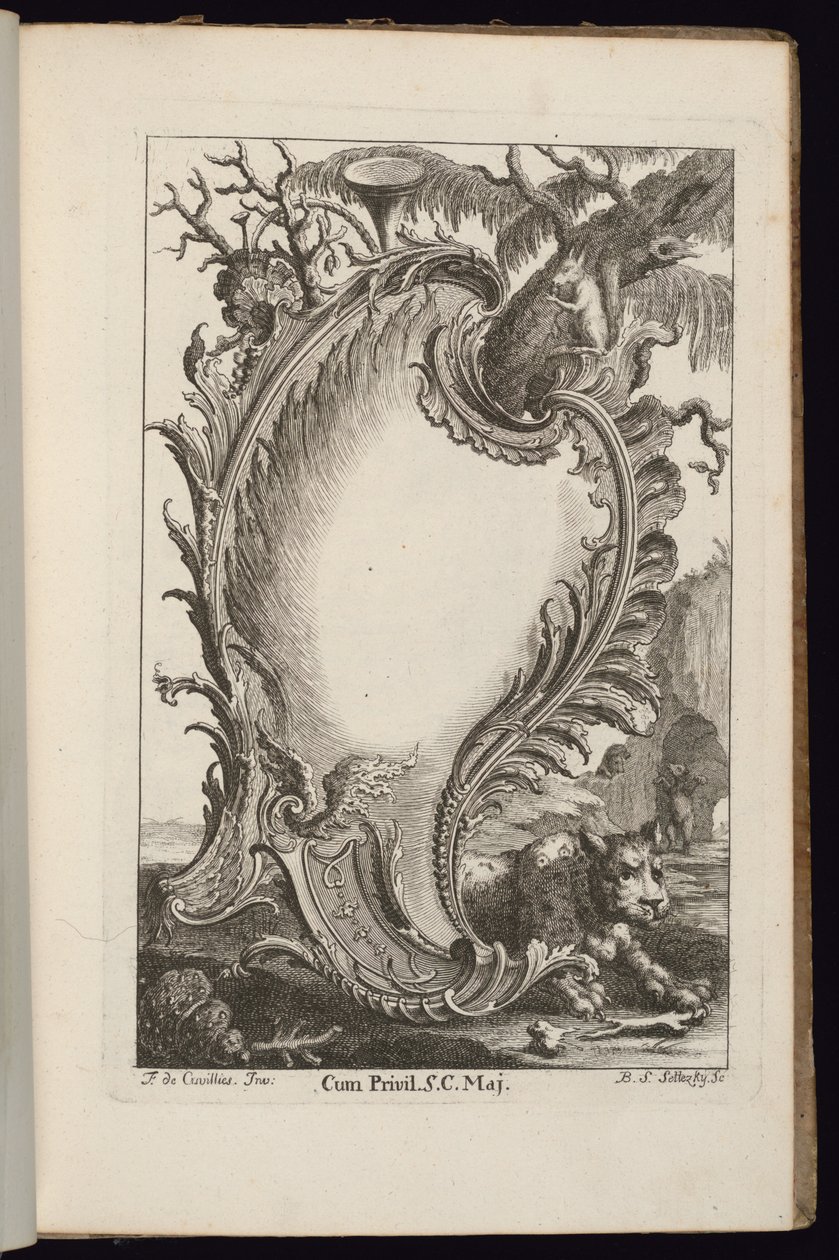 Cartouche with Tree, Book of Irregular Cartouches by François de Cuvilliés the Elder