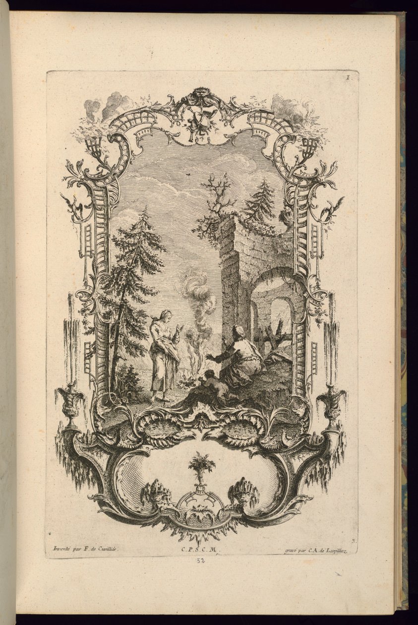 Design for Cartouche with Large and Small Compartments by François de Cuvilliés the Elder
