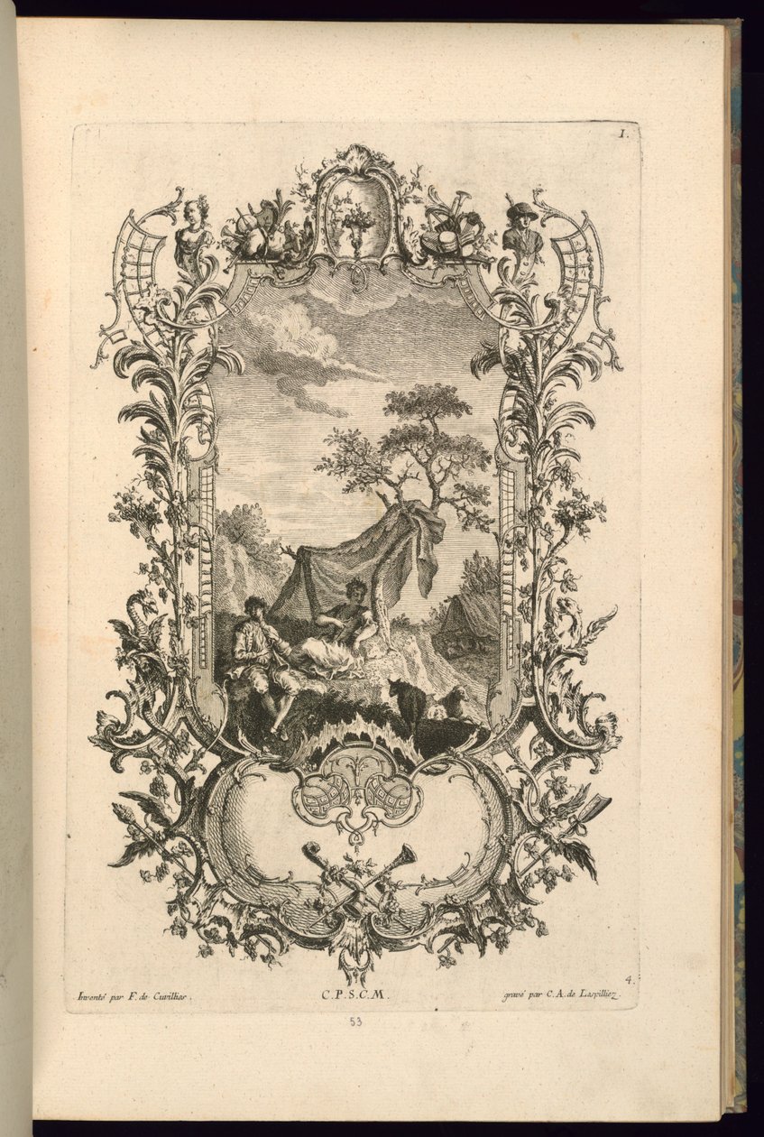 Design for Cartouche with Large and Small Compartments by François de Cuvilliés the Elder
