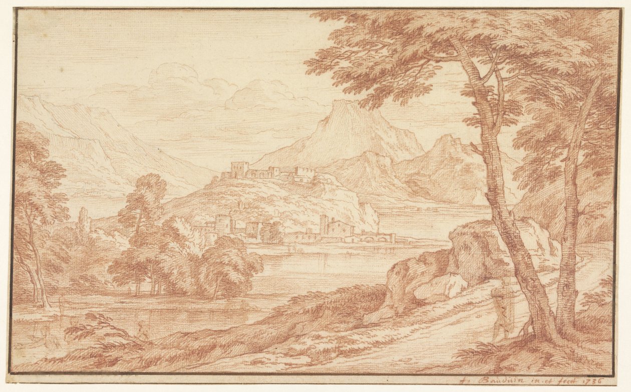 Landscape with a Village by the Water by Frans Boudewijns