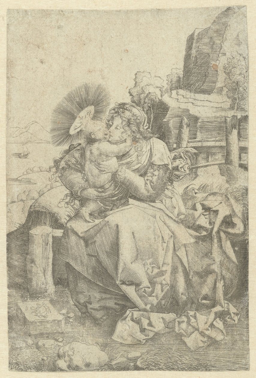 Madonna with Child in a Landscape by Frans Crabbe van Espleghem