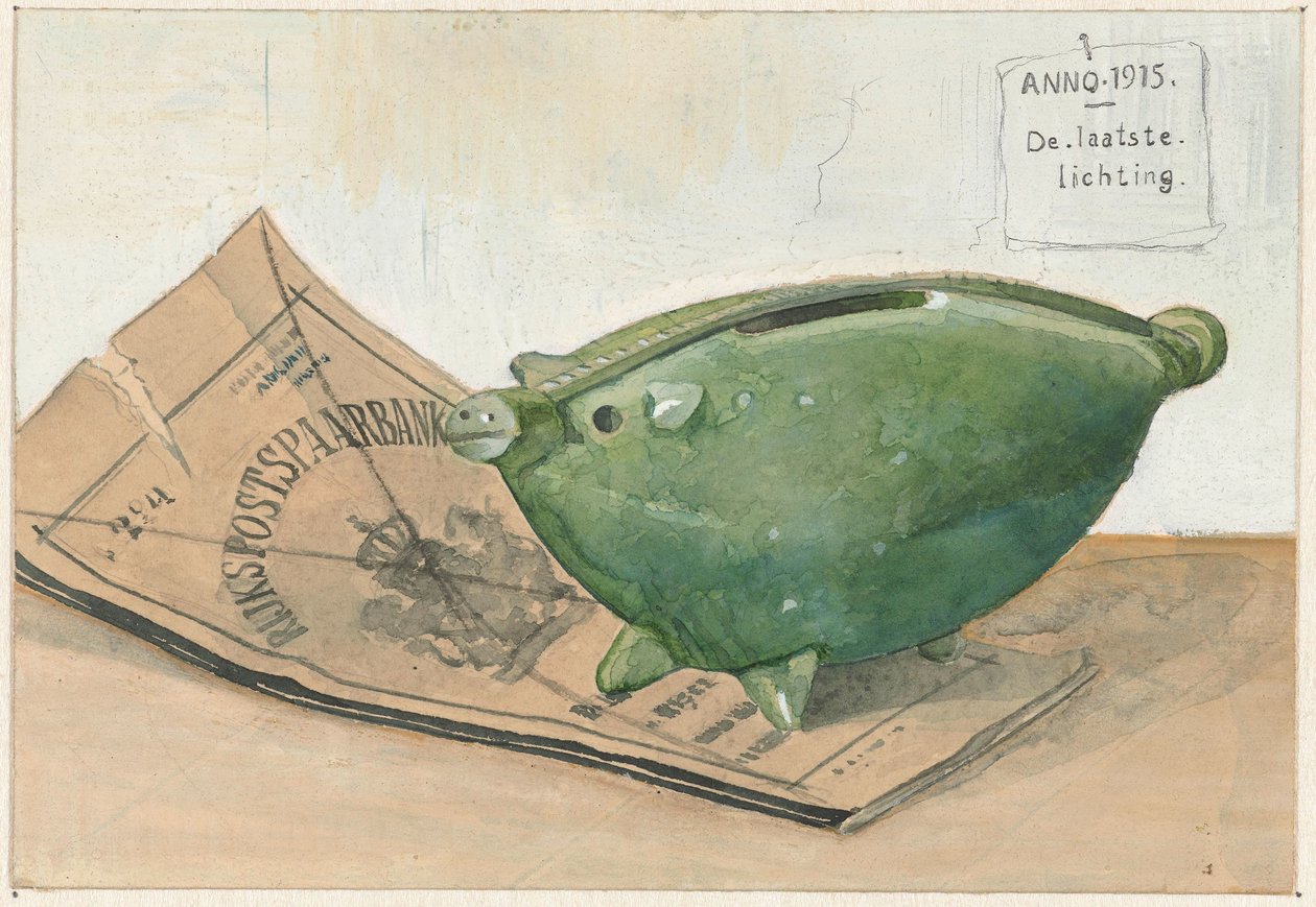 Piggy Bank and Savings Book by Frans Everbag