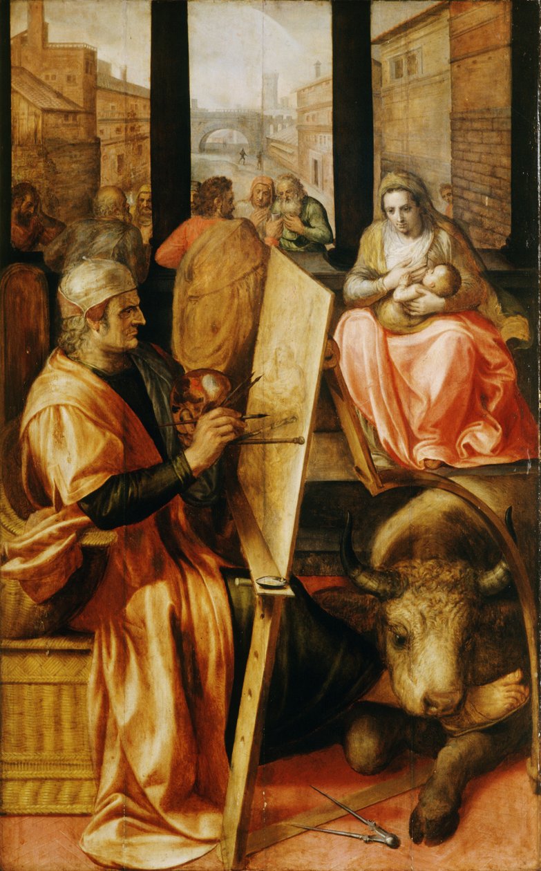 Saint Luke painting the Virgin Mary by Frans Floris