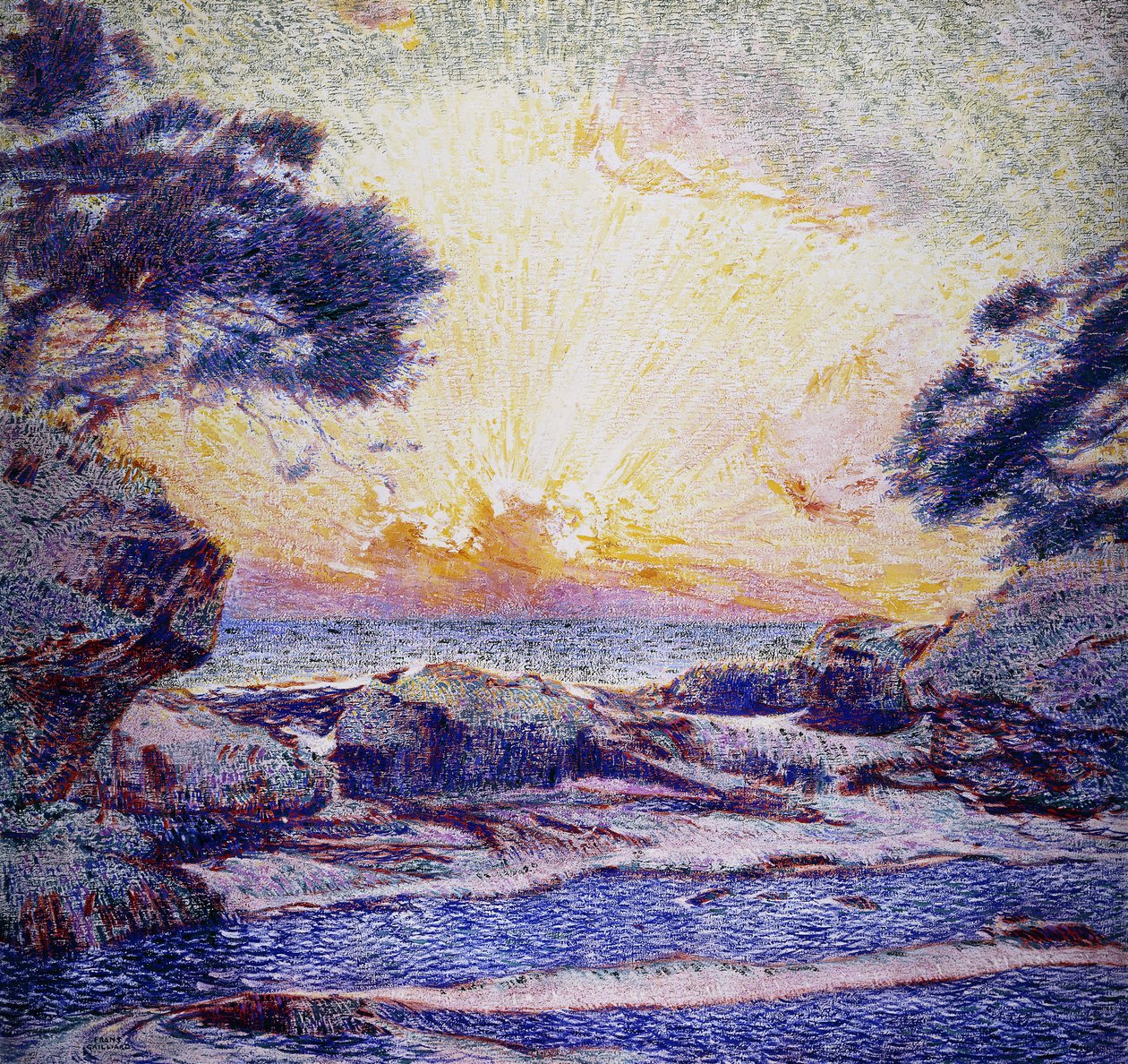 Coast Scene; Sunset by Frans Gaillard