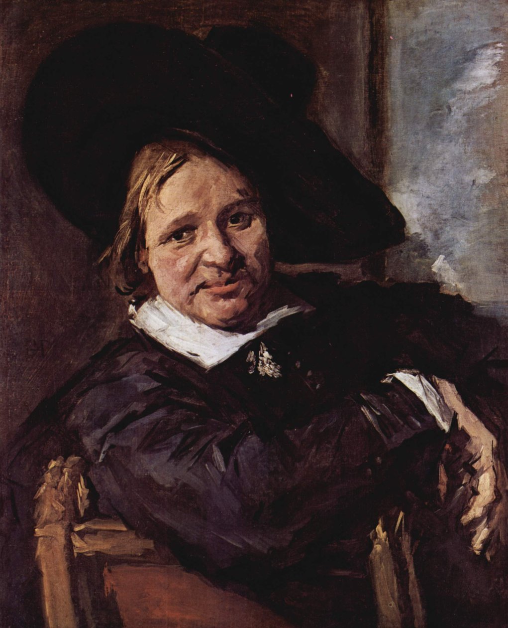 Portrait of a Man Sitting, Wearing a Soft Hat by Frans Hals