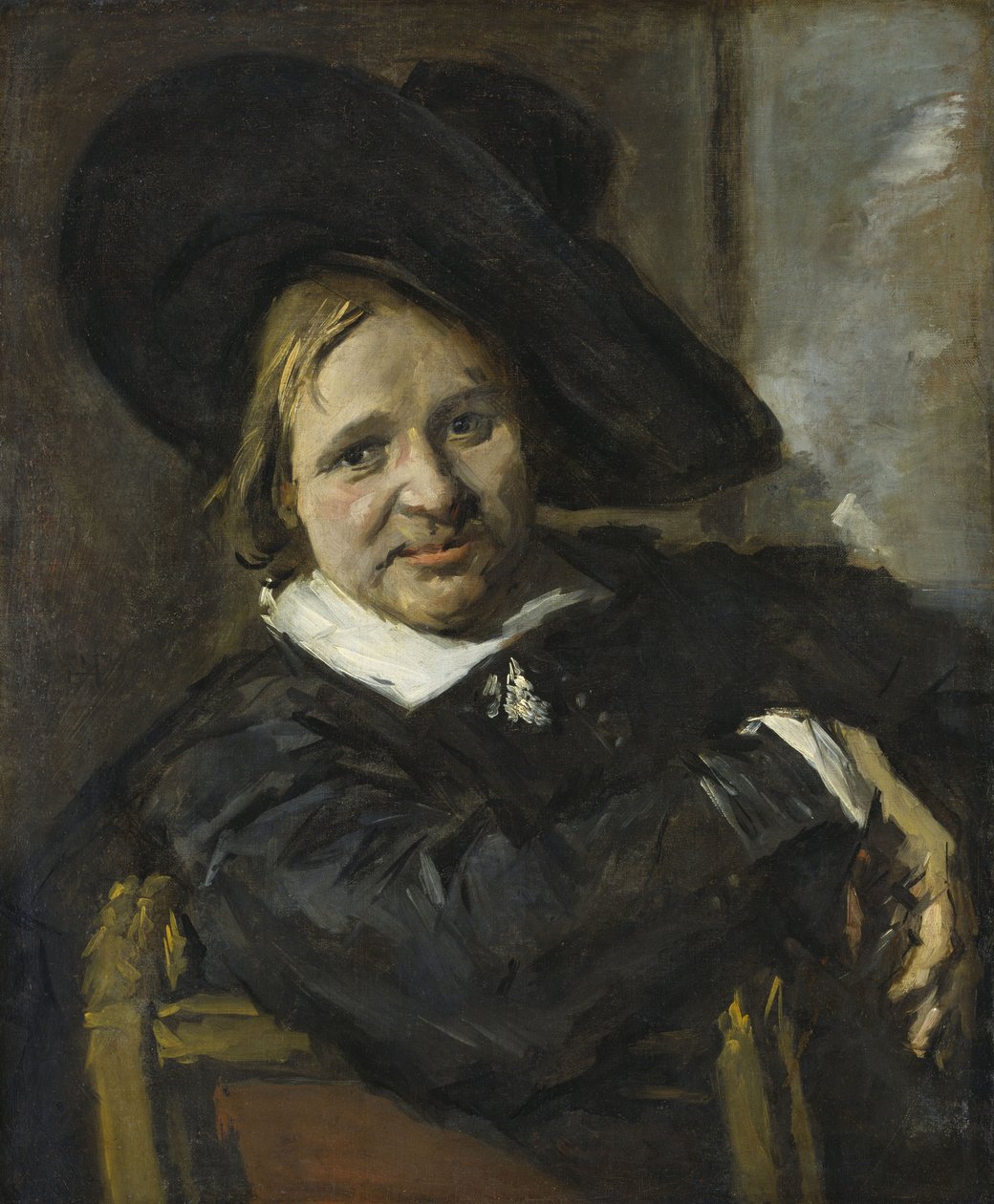 Portrait of a Man Sitting, Wearing a Soft Hat by Frans Hals