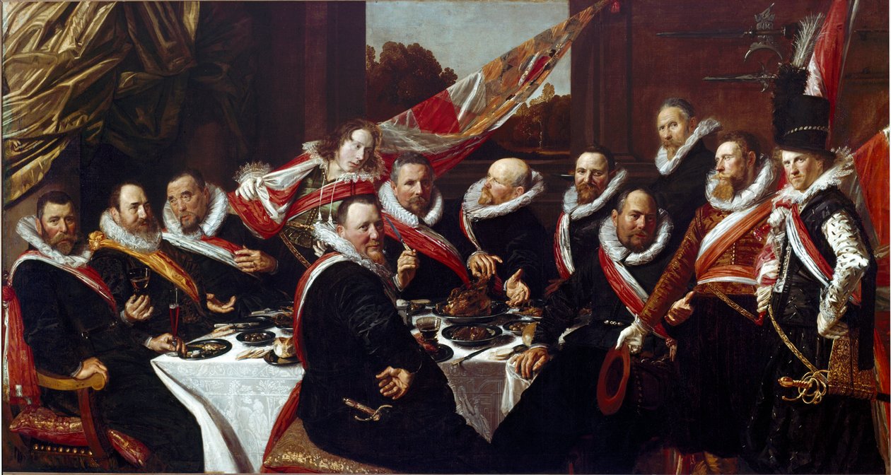 The Banquet of the Officers of the Corps of Archers of Saint George of Haarlem. Painting by Franz Hals 1616. Haarlem, Frans Hals Museum, Holland by Frans Hals