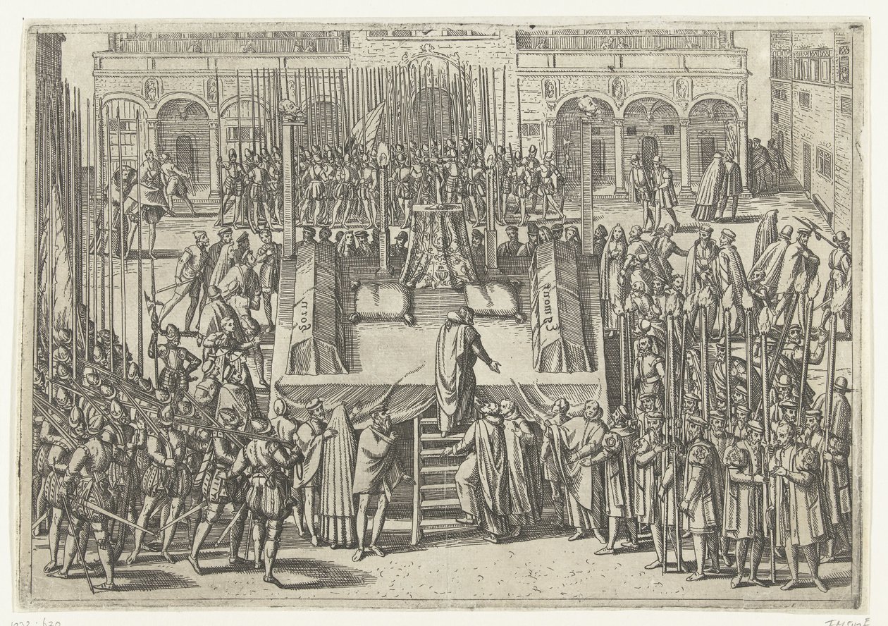 The Scaffold After the Beheading of Egmond and Horne, 1568 by Frans Hogenberg (attributed to)