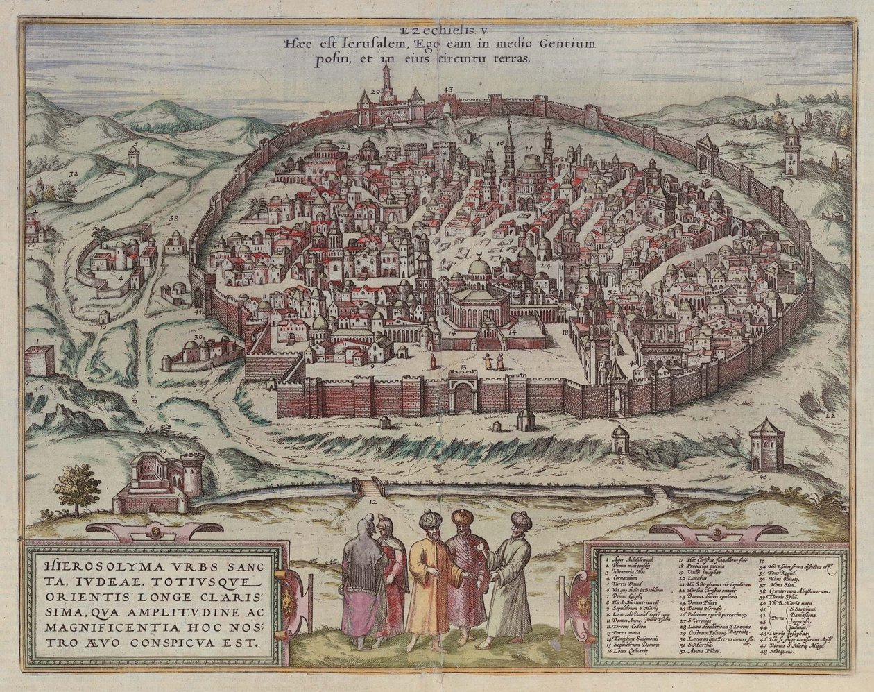 The Jerusalem Map by Frans Hogenberg