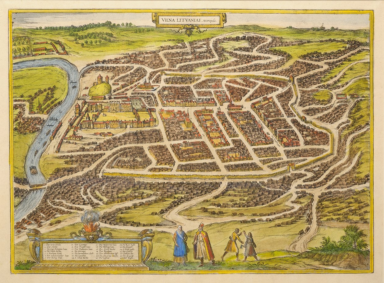 Vilnius from Urbium Praecipuarum Mundi Theatrum Quintum by Georg Braun by Frans Hogenberg