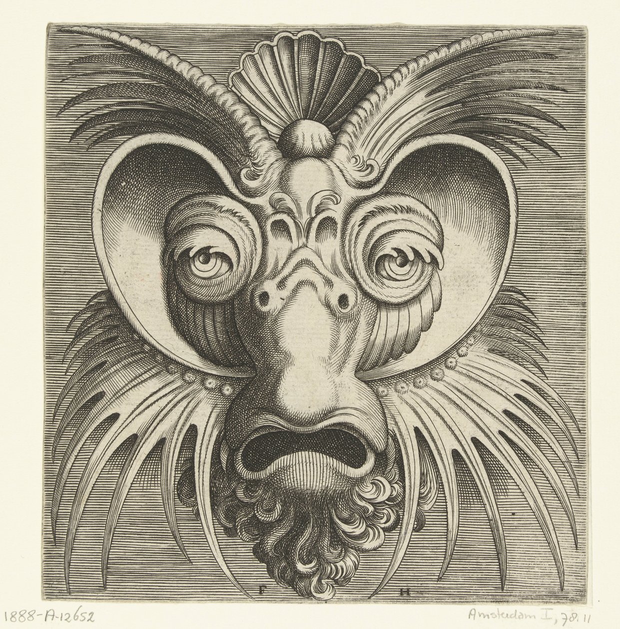 Mask with Dishes Around the Eyes and Sharp-Toothed Crests on the Cheeks and Forehead by Frans Huys