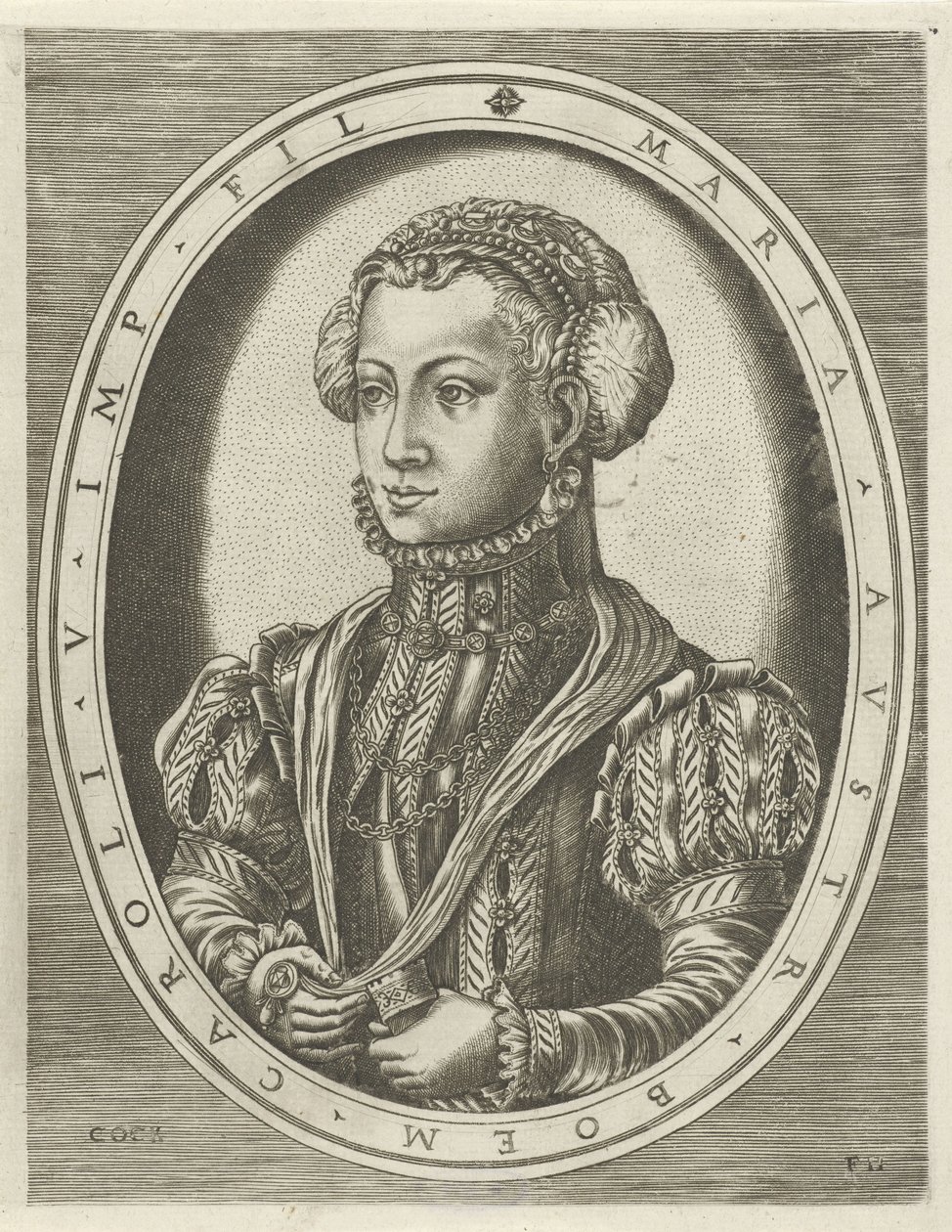 Portrait of Queen Maria of Bohemia (Portraits of Kings, Queens, Princes, and Princesses) by Frans Huys