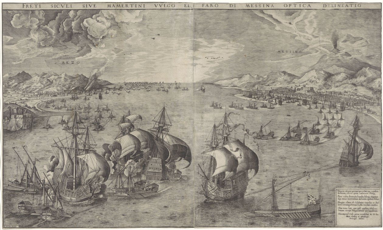 Sea Battle in the Strait of Messina by Frans Huys