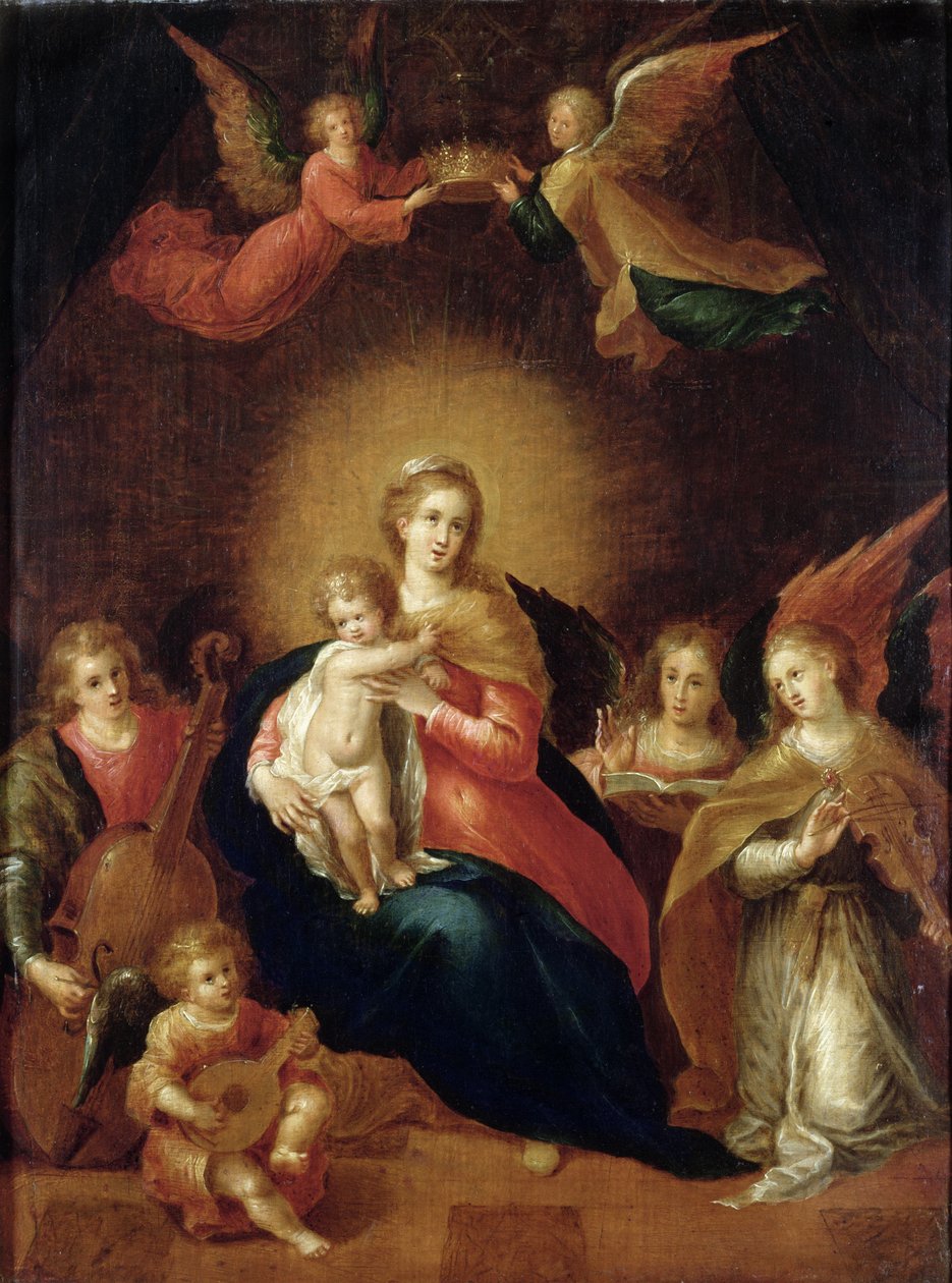 The Virgin and Child with Musicmaking Angels by Frans II Francken the Younger