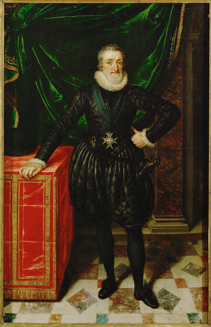 Henri IV, King of France, in Black Court Robes by Frans II Pourbus