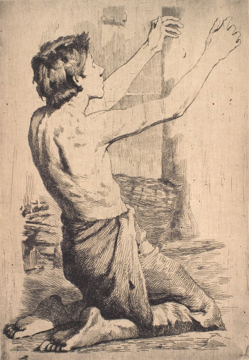 A Kneeling, Pleading Boy by Frans Schwartz