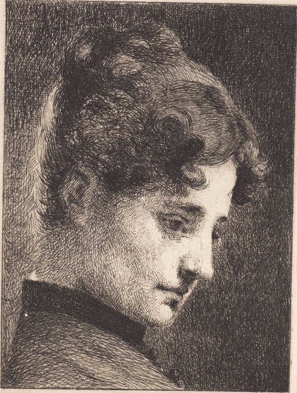 Profile Head of a Young Girl, Facing Right by Frans Schwartz
