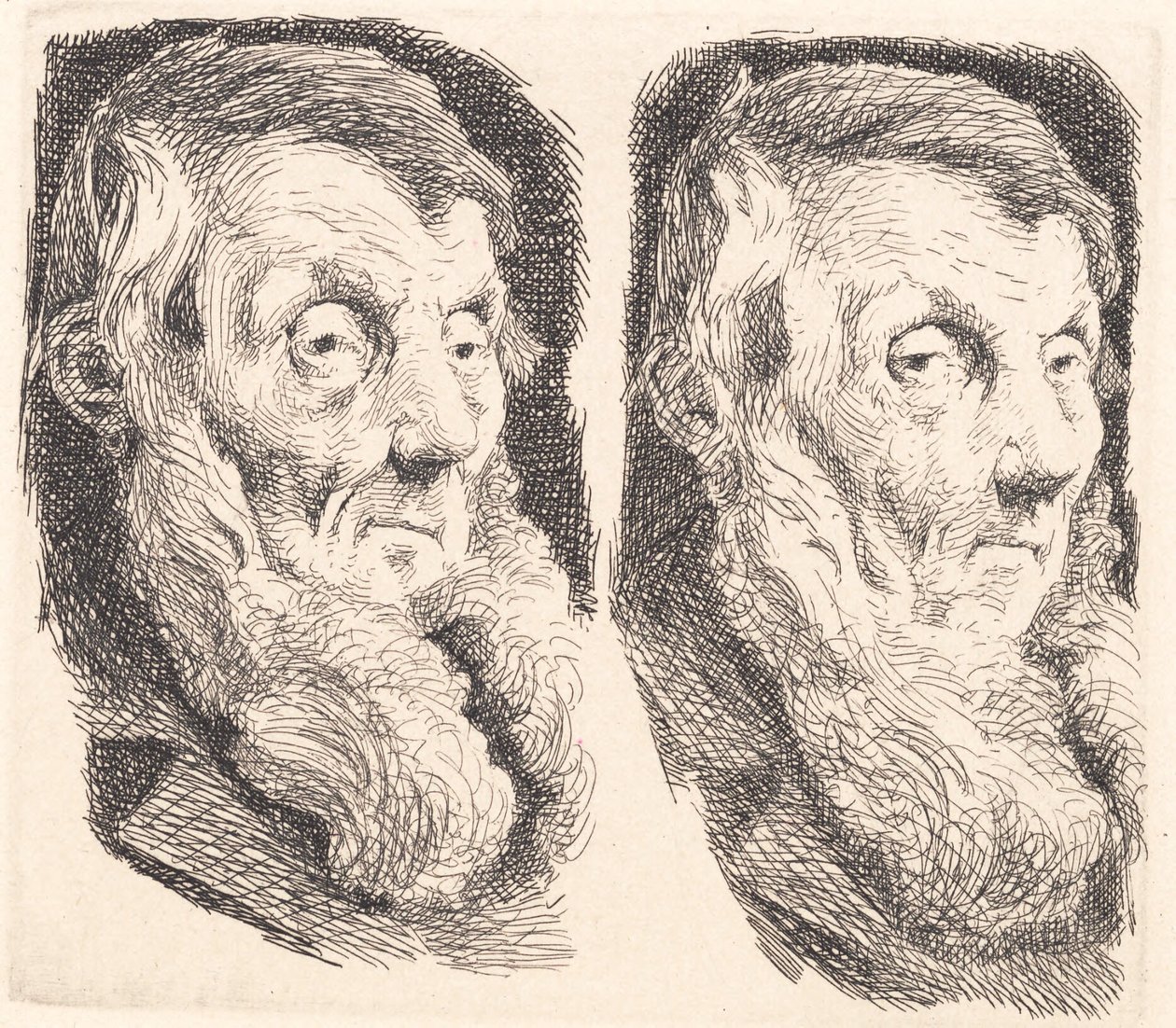 Test Plate of an Old Bearded Man, Turned to the Right Twice by Frans Schwartz