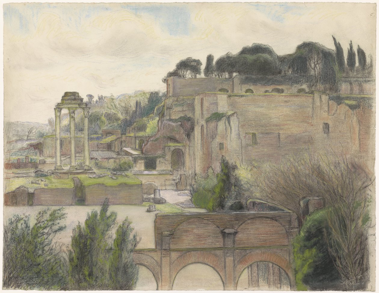 View of the Roman Forum and the Palatine, Seen from the Via Capitolina by Frans Alexander Evert Lodewijk Smissaert