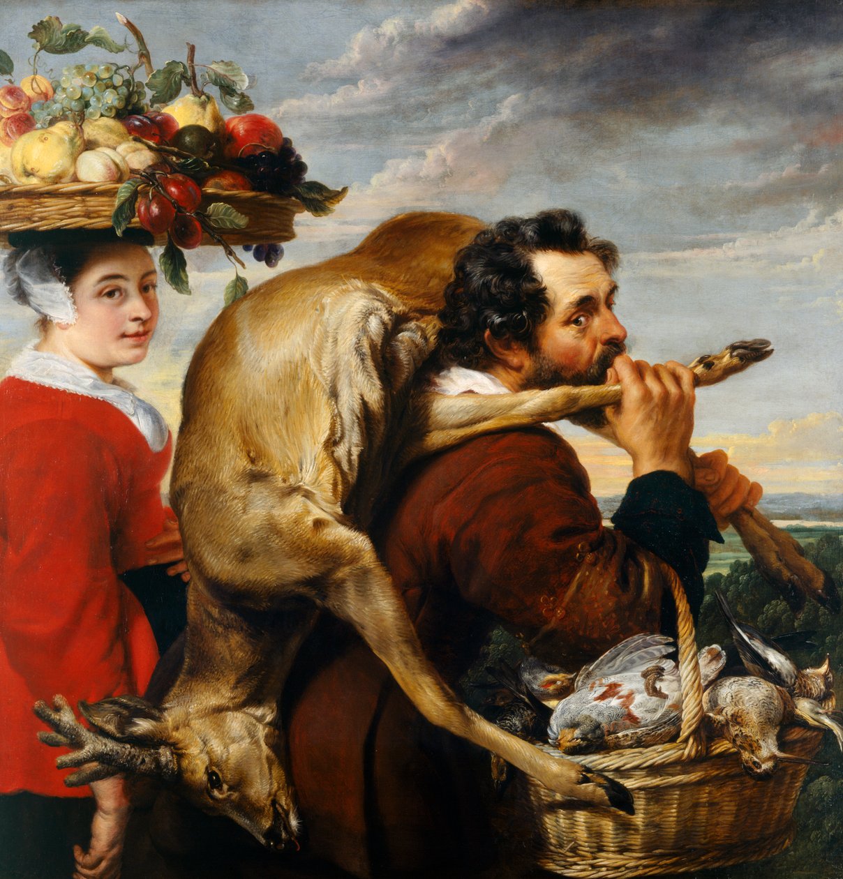 Figures with Fruit and Game by Frans Snyders or Snijders