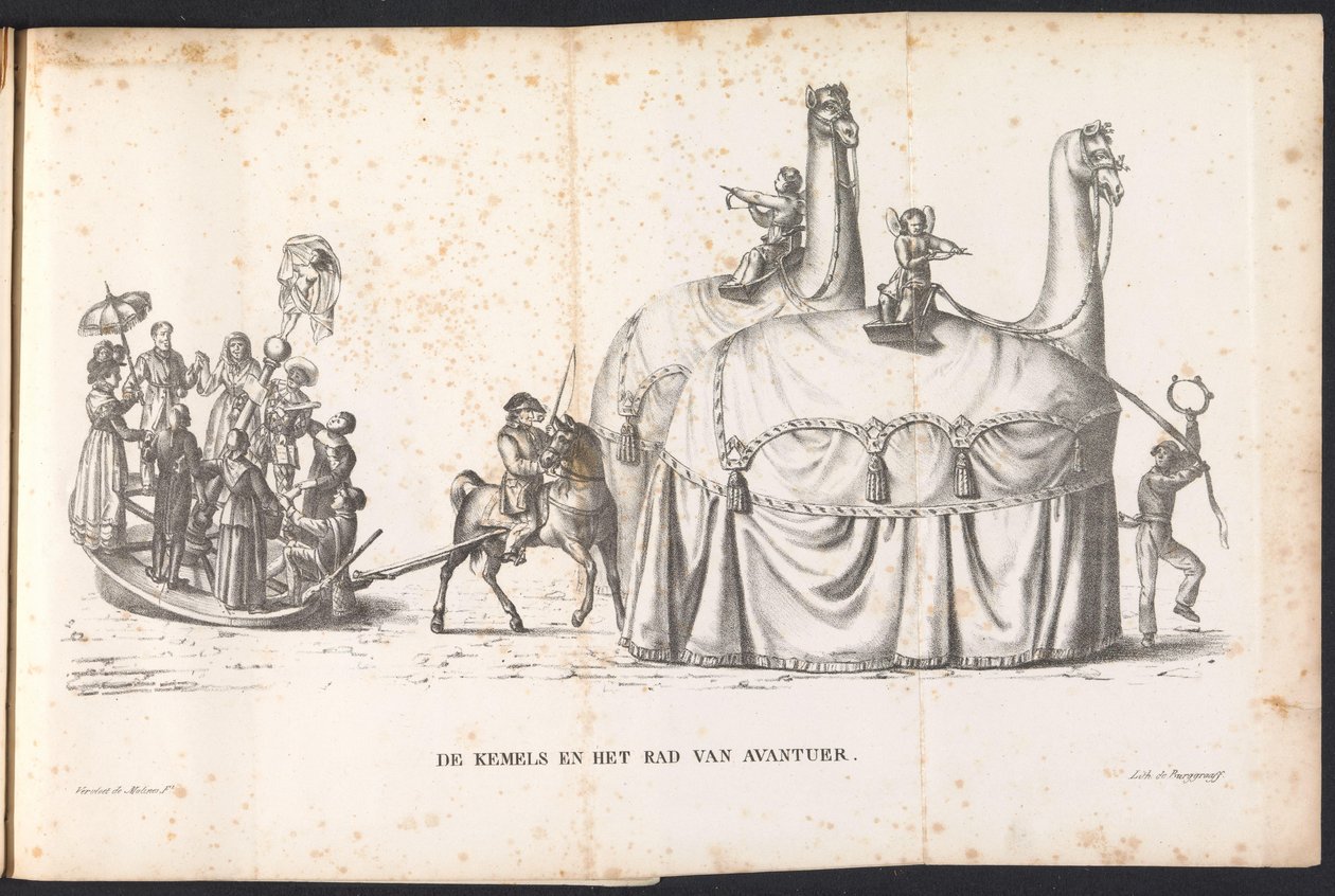 Two Camels and the Wheel of Fortune, 1825 by Frans Vervloet