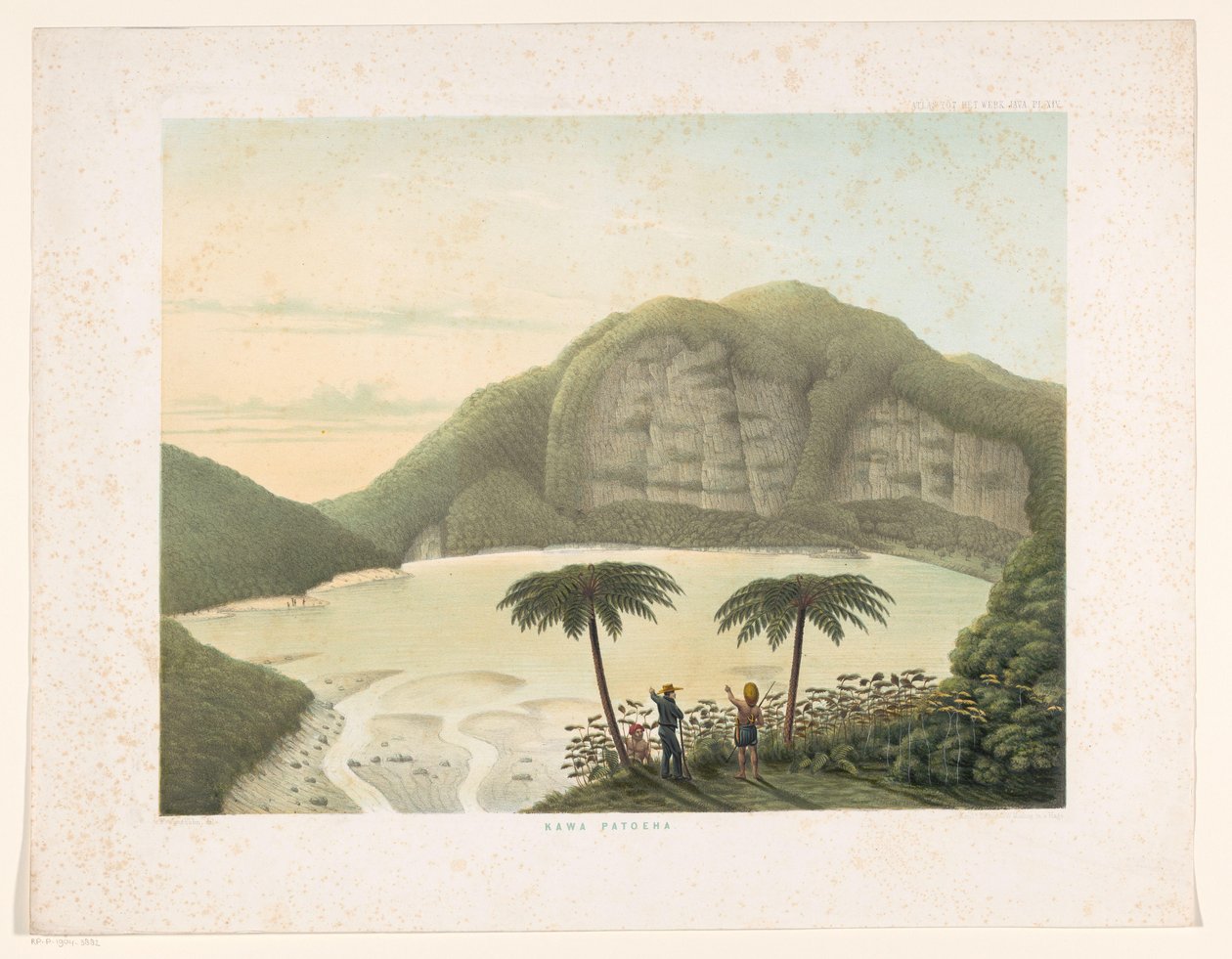 Crater Lake Kawah Putih in West Java (Kawa Patoeha) (title on object) (Atlas to the Work Java) (series title on object) (Atlas of Plates Containing Eleven Picturesque Views, Belonging to the Work Java, Its Shape, Its Plant Covering and Internal Structure) by Frans Wilhelm Junghuhn