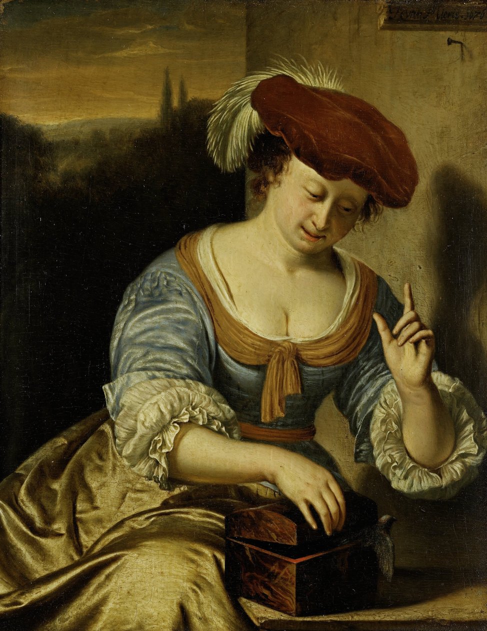 Escaped Bird: Allegory of Chastity by Frans van Mieris (I)