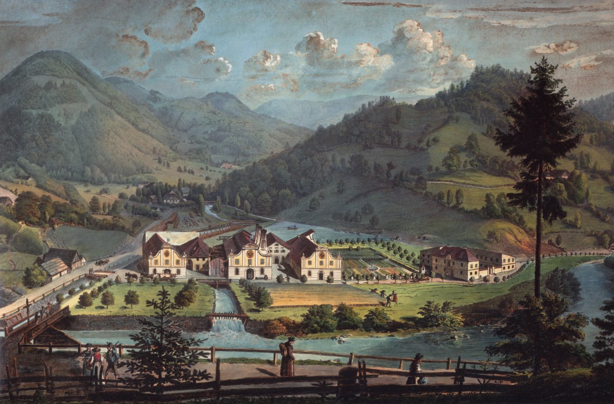 Neubruck bei Scheibbs, Toepperfabrik um 1827 by Franz Barbarini