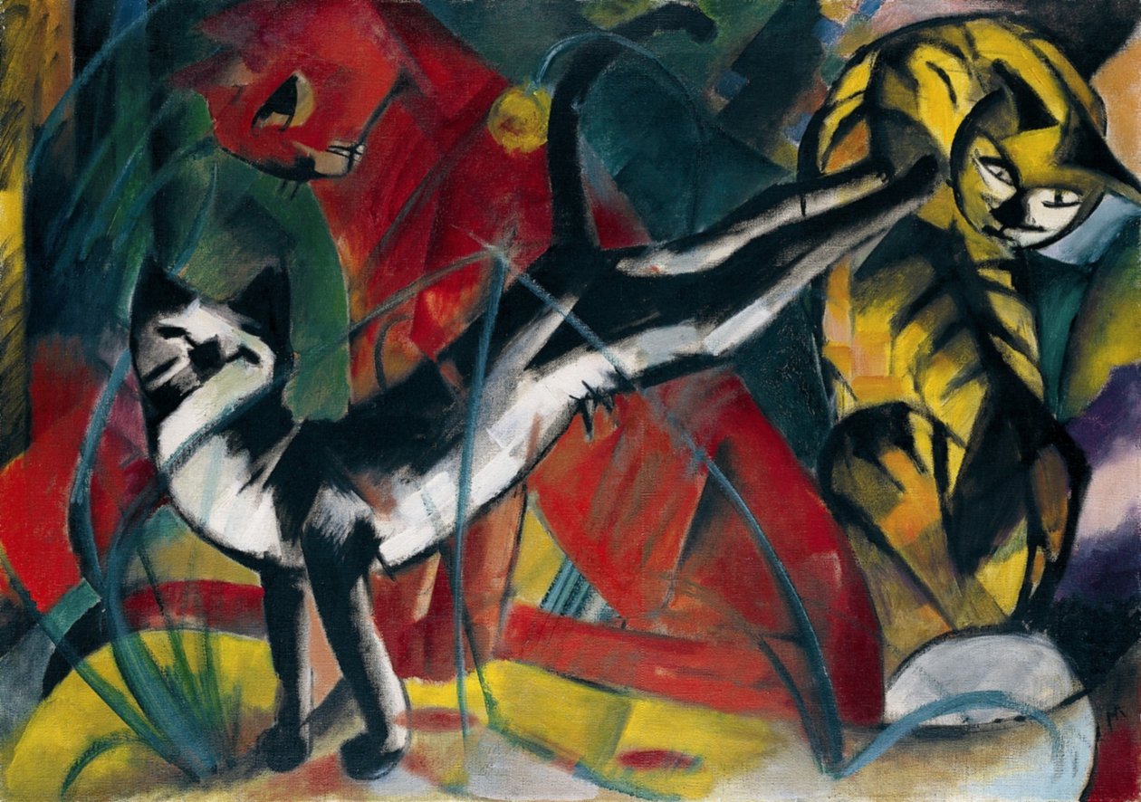 Three Large Cats by Franz Marc
