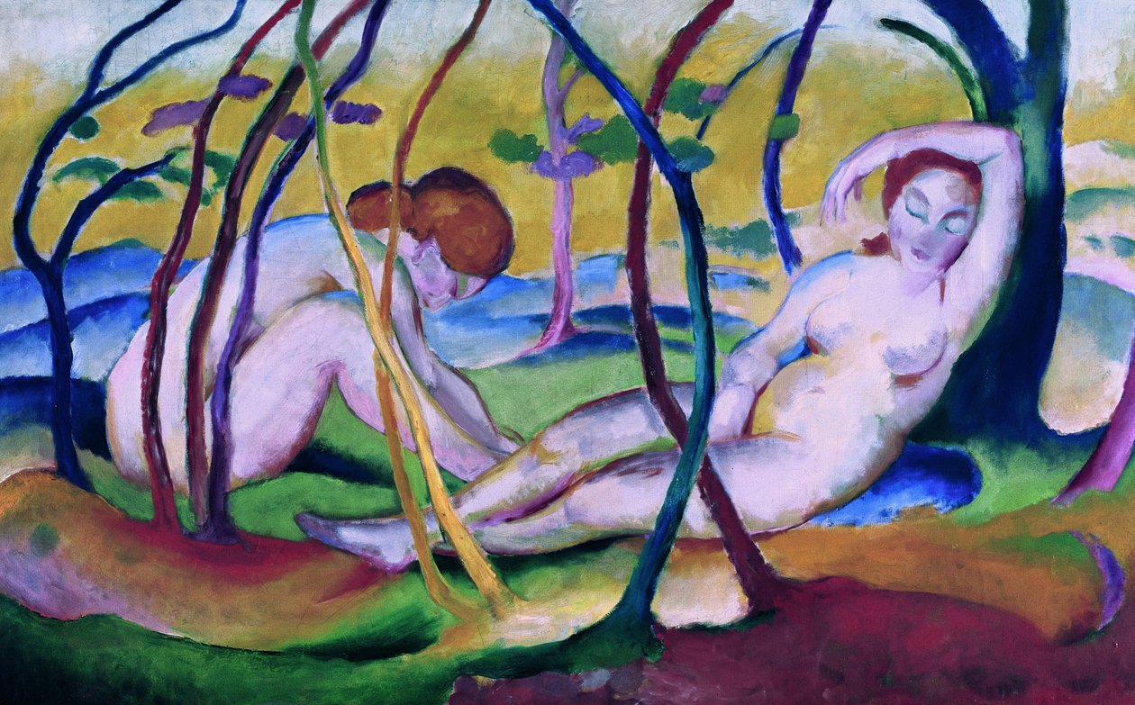 Nudes under Trees by Franz Marc