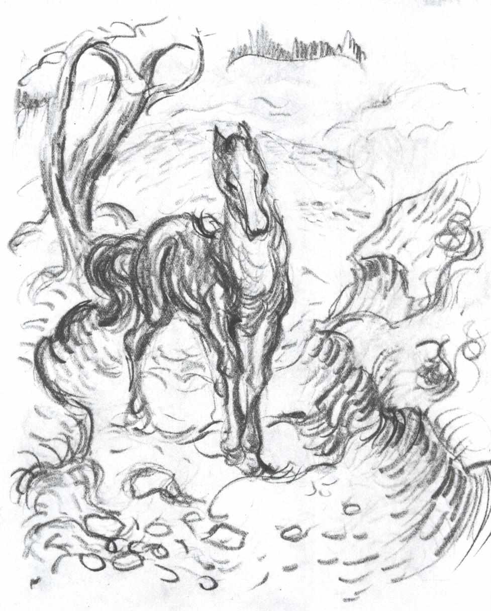 Horse in Landscape by Franz Marc