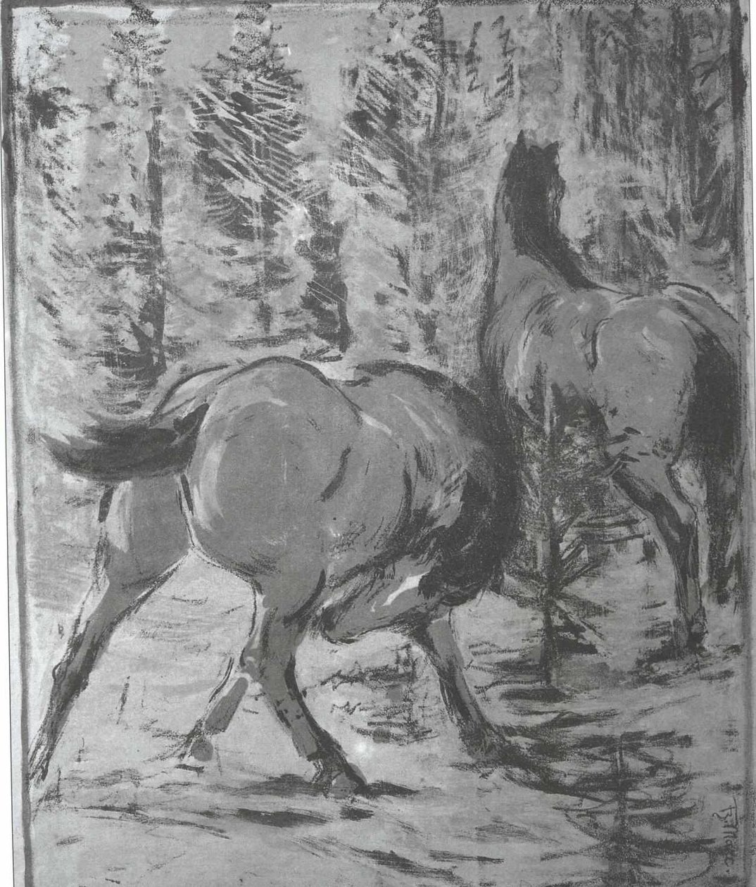 Horses in the Water by Franz Marc