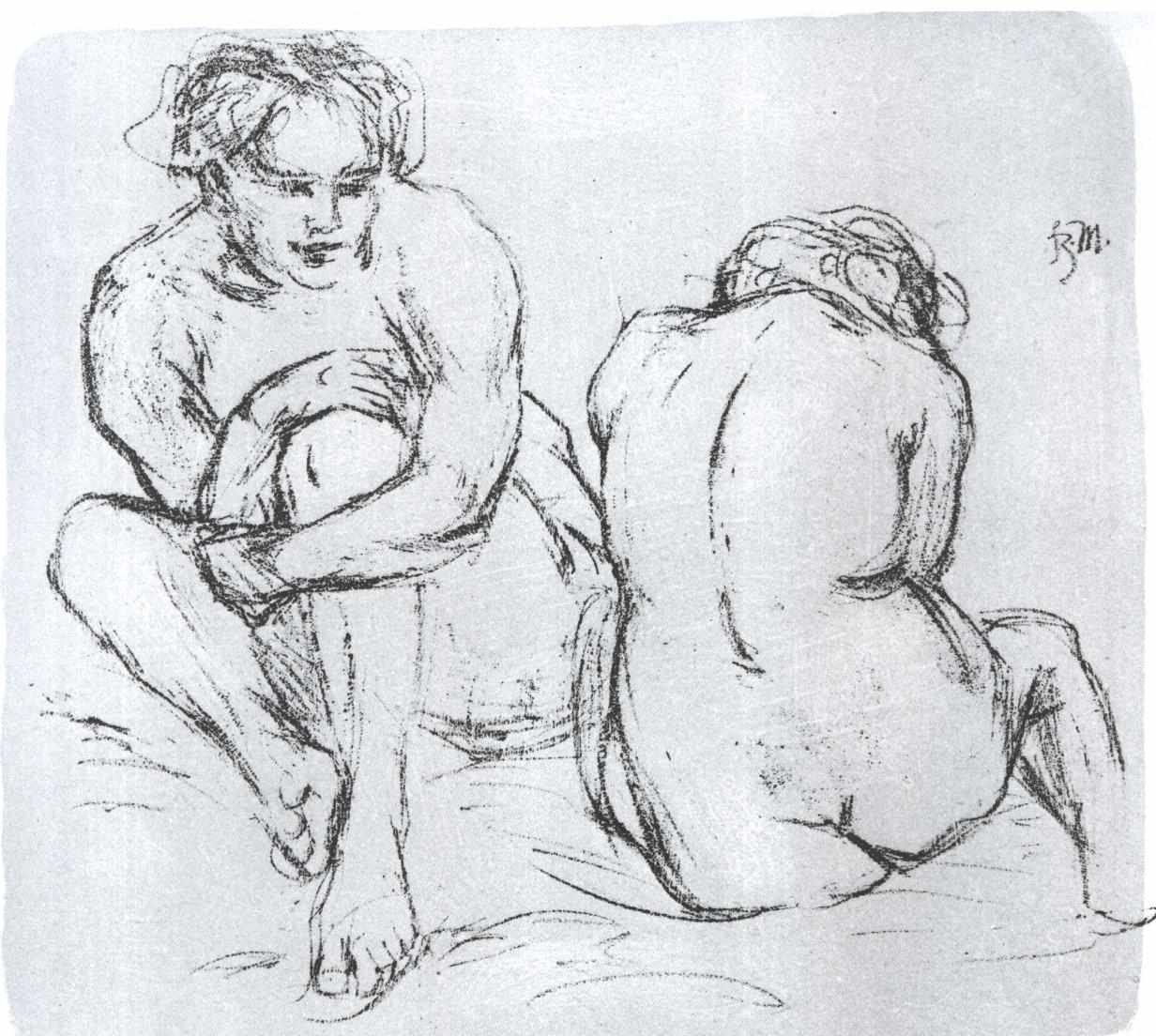 Two Nudes by Franz Marc