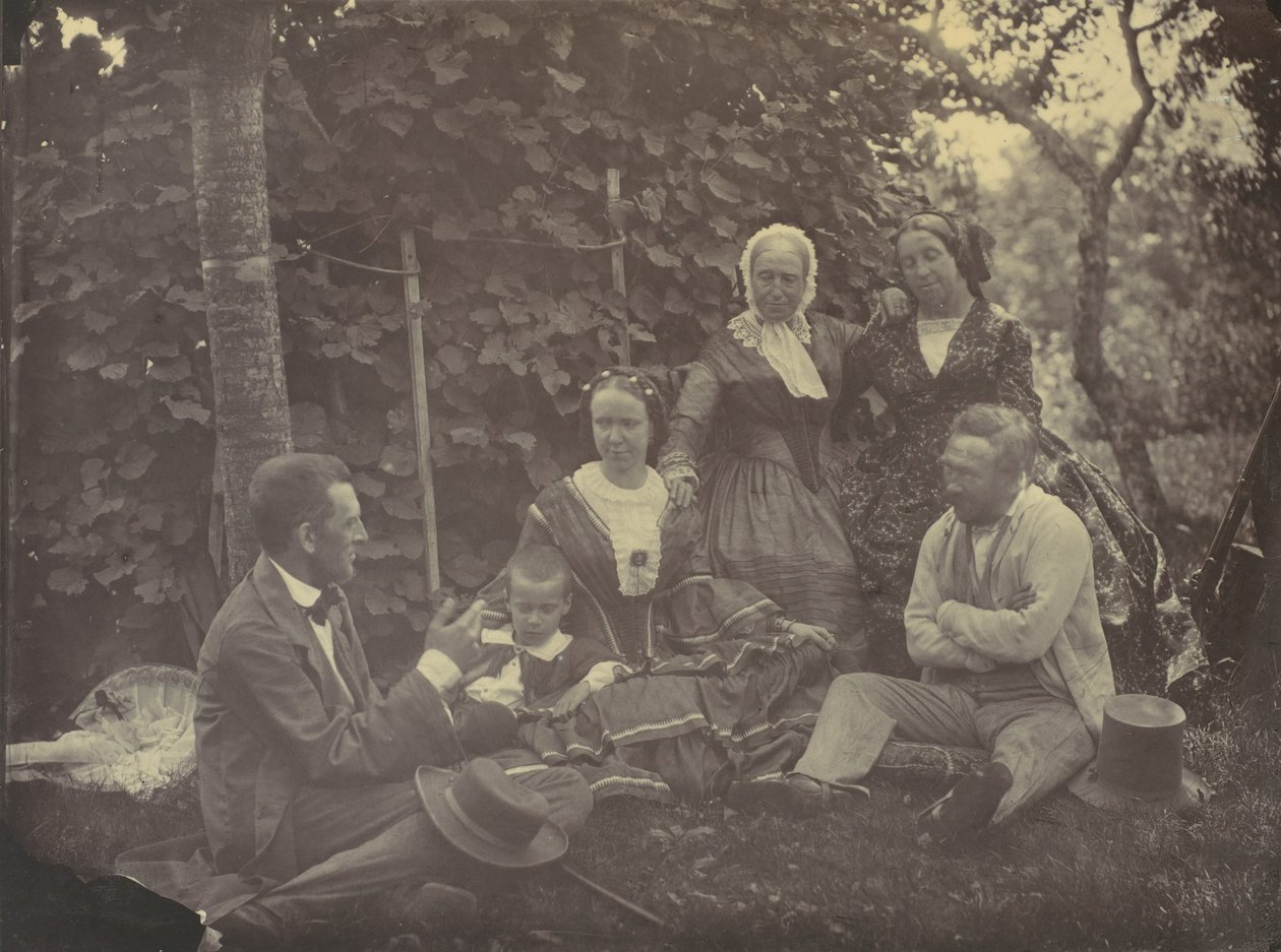 Three Women, Two Men, and a Child on a Picnic by Franz Antoine