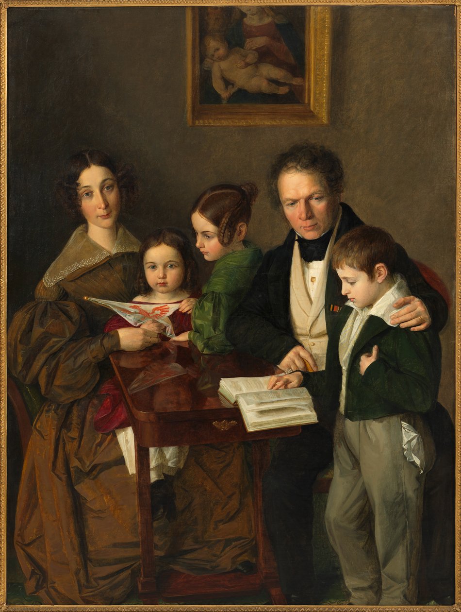 The composer Johann Baptist Gänsbacher and his family by Franz Anton Stecher