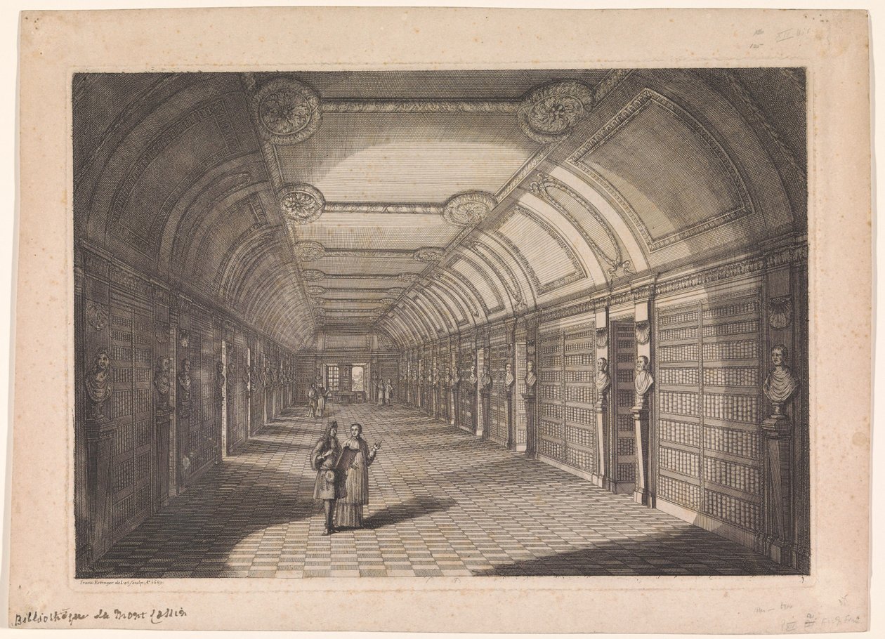 Library of the Abbey of Sainte-Geneviève in Paris by Franz Ertinger