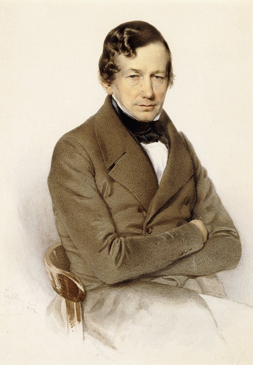 Portrait of Anton Diabelli, Seated Half Length by Franz Eybl