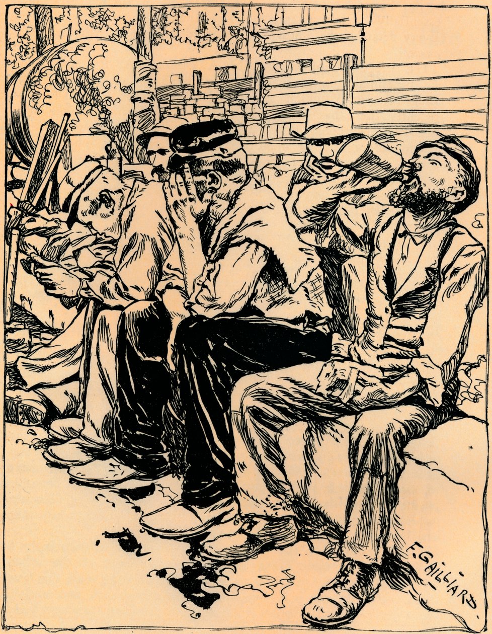 Workmen at Dinner by Franz Gailliard